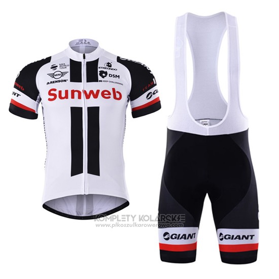 2017 Odziez Rowerowa Sunweb Bialy Krotkie Rekawy i Rowerowe Szelkach